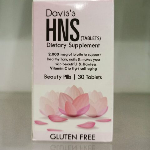 DAVIS'S HNS (HAIR, NAIL, SKIN) Biotin 2000 mcg, Supports Metabolism for Energy and Healthy Hair, Skin, and Nails