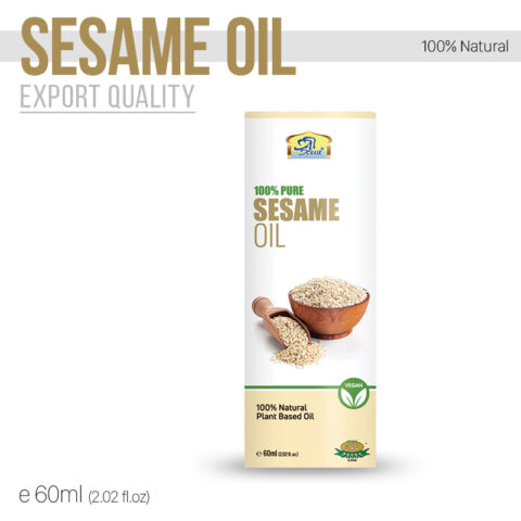 Natural Oil - Sesame Seed Oil - Til ka Tail - 100% Pure - Roghane Til Oil - For Diabetes, Cholesterol, Heart Diseases - 60ml